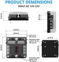 Boîtier de fusibles à lame étanche 6 voies 12V avec indicateur LED et bus négatif pour voiture, bateau, marine, camping-car, camion