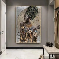 Affiches et impressions d'art graffiti de femme noire africaine, peintures abstraites sur toile de fille africaine, images murales, décoration murale