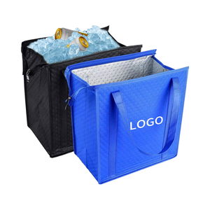 Custom Logo Insulated <b>Lunch</b> Cooler <b>Bag</b> Thermal Foldable Waterproof Non-Woven 24L Capacity Grocery Refrigerator Eco-Friendly - Product Image 1