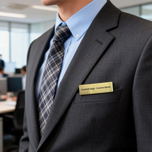 Промо-подарок: Классическая прямоугольная металлическая заготовка для гравировки, именная табличка, бейдж для участников мероприятий и конференций - Product Image 5