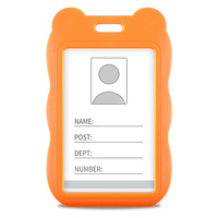 Porte-badge avec étui rigide vertical coulissant en plastique noir, pochette de protection pour carte de bureau, carte d'école, carte de crédit