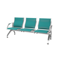 Chaise d'attente moderne en métal avec siège en cuir pour aéroport, centre commercial, école, hôpital, parc - Utilisation extérieure durable et confortable