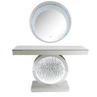 Console de Table miroir en diamant écrasé, ensemble de luxe avec un ensemble de miroirs, nouvelle collection 2020
