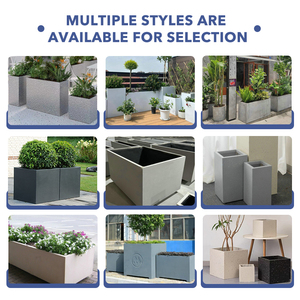 Vaso per Fiori Quadrato Moderno Grande e Resistente <span class=keywords><strong>in</strong></span> Grigio Chiaro, Personalizzabile, Prezzo all'Ingrosso per Progetti - Product Image 2