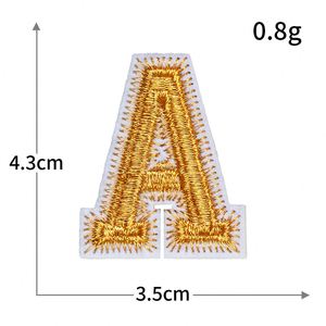 Patch brodé thermocollant en PVC de 4 cm, lettres anglaises A-Z colorées or/argent, pour la décoration de jeans - Product Image 6