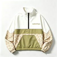 Veste Courte Décontractée Femme Coupe-Vent Légère à Col Montant et Demi-Zip, Style Rétro Esthétique Floral, Idéale pour le Streetwear – Vente en Gros