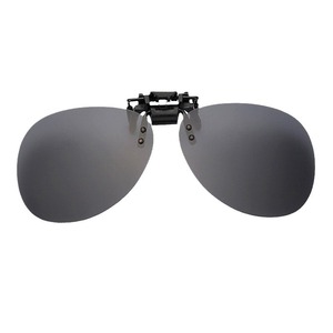 <b>Clip</b>-On Sunglasses Polarized UV400 TR Metals <b>Frame</b> PC Lens Black Aviator Style For Men Women Driving Nearsighted - Product Image 2