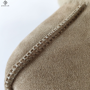 Mules chaudes pour femmes automne-hiver, en daim de vache, doublure en peau de mouton, légères, antidérapantes, respirantes et thermiques - Product Image 2