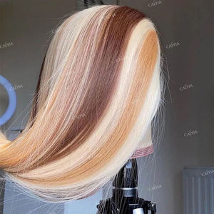 Parrucca in Capelli Umani con Frontale in Pizzo HD 4/613, Parrucca Ombré con Riflessi, Biondo Miele, Pre-Pizzicata, Fornitore - Product Image 4