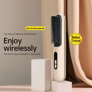 Cordless Mini <b>Hair</b> Straightener <b>Brush</b> 8000mAh Ionic Technology USB-Powered Fast <b>Heating</b> PTC Temperature Control-Portable for Car - Product Image 2