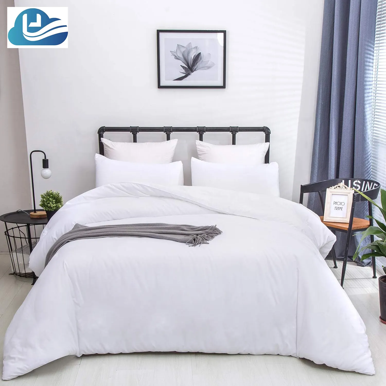 Conjunto De Folhas De Tamanho Queen White Hotel Quilt Duvet Bed Cover Set Conjunto De Cama De Linho Lençóis Para Hotéis Cama