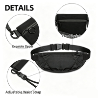 Sac banane étanche en polyester, sacoche de taille tendance, sac bandoulière pour activités sportives en extérieur, course à pied et voyage, pour hommes et femmes