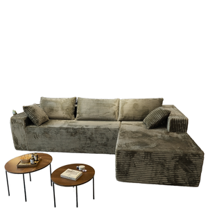 Sofá Seccional Modular en Forma de <span class=keywords><strong>U</strong></span> de 133 Pulgadas, Sin Brazos, Tapizado en Corduroy, con Otomana Móvil, 7 Cojines, Asiento Profundo, Estilo Moderno - Product Image 1