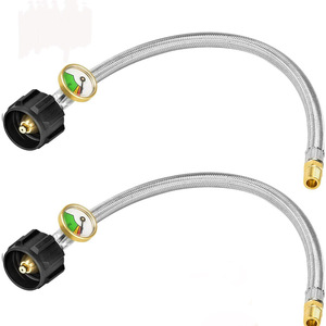 สายยางโลหะ QCC Type1 ขนาด 40 ปอนด์ พร้อมเกจวัด 1/4 NPT 15 นิ้ว สำหรับใช้กับรถบ้าน - Product Image 5