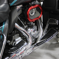VIMAS Nouveaux repose-pieds avant/arrière réglables en aluminium (noir/argent) pour Electra Glide 1993-2025 Touring/Street