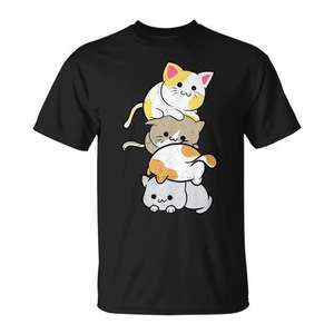Camiseta Kawaii Neko con Diseño de Gatos Adorables, Camiseta Promocional con Diseño de Gatitos - Product Image 1