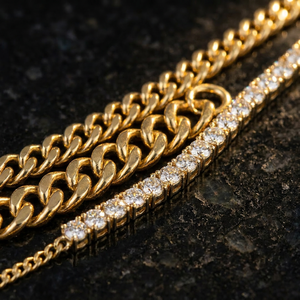 Pulsera de Oro Amarillo Sólido de 18K Xinfly, Pulsera de Cadena con Hilera de Diamantes Naturales, Joyería Urbana de Lujo - Product Image 3