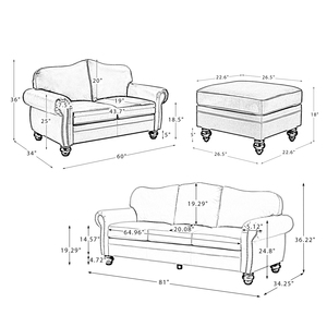 Divano Moderno a 3 Posti in Vera Pelle con Braccioli <span class=keywords><strong>e</strong></span> Gambe in Legno per Soggiorno - Product Image 6