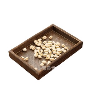 Bandeja de madera Mu Yujia con acabado pulido al aceite, decorativa para uso doméstico, para frutas secas y repostería - Product Image 1