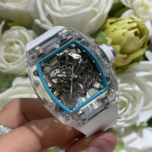 Nuevo Reloj Esqueleto Tonneau 3502 de Cristal de Zafiro Completo 2026 para Hombre, Reloj Mecánico Transparente de Lujo con Correa de Goma Blanca - Product Image 2