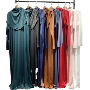 2021 Islamic Muslim Women Prayer Dress Dubai Khimar Long Hijab Jilbab Islamic Overhead Abaya