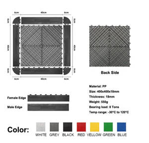 Carreaux de sol de garage en pvc amovibles à emboîtement ventilé antidérapants pour le lavage de voiture - Product Image 4