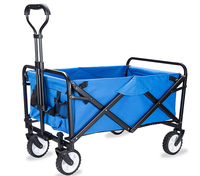 Chariot utilitaire pliant extérieur en acier robuste chariot de jardin pour le stockage des achats et les outils pris en charge par l'OEM