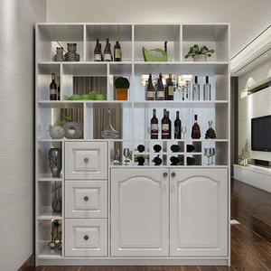 Meubles de salon en bois massif cloison paravent casier à vin armoire - Product Image 1