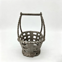 Panier à vin vintage en fonte tressée, texture torsadée, ajouré, pour rangement de vin, ornements décoratifs pratiques et artistiques