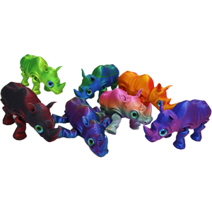 Figuras de Rinoceronte Impresas en 3D Transfronterizas, Decoraciones Articuladas de Animales Creativas, Adornos Artesanales, Regalos para Niños - Product Image 1