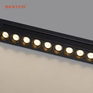 Nuevo producto, ajuste de temperatura de Color de aluminio grueso, luz de pista magnética LED, adaptador incorporado, luz de punto de pista