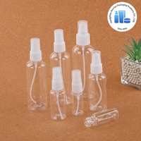 Vente en gros de flacons pulvérisateurs cylindriques en plastique PET transparent de 10 ml, 20 ml, 30 ml, 50 ml, 100 ml avec pompe pulvérisatrice et bouchon à vis pour les soins de la peau
