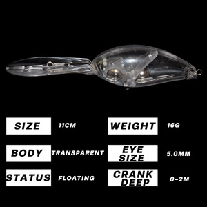 Leurre de pêche transfrontalier Luya Live Bait Crank Lure 11cm 16g ABS Pencil Deep Diving Rock Fat DIY sans hameçons - Product Image 4