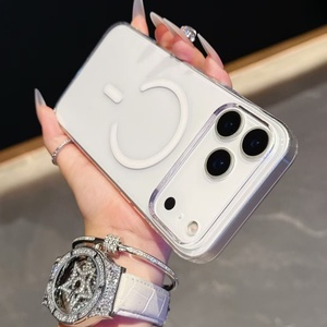 Coque de téléphone portable magnétique transparente rigide en PC anti-jaunissement style officiel pour iPhone 11 17 15 Pro Max Samsung S26 Plus <span class=keywords><strong>S22</strong></span> <span class=keywords><strong>Ultra</strong></span> - Product Image 3