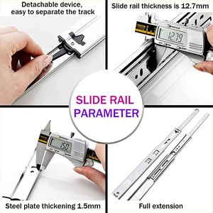SNEIDA Heavy Duty Full Extension Ball Bearing <strong>Drawer</strong> <strong>Slides</strong> Industrial Locking Runner Rails for Kitchen and Dining Tool Boxes - Product Image 4