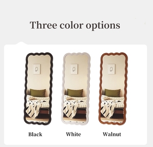 Nhà máy cung cấp lớn đầy đủ cơ thể trang trí nội thất Retro lượn sóng khung gỗ hình chữ nhật lớn luxury0 không thường xuyên thay đồ sàn gương - Product Image 4