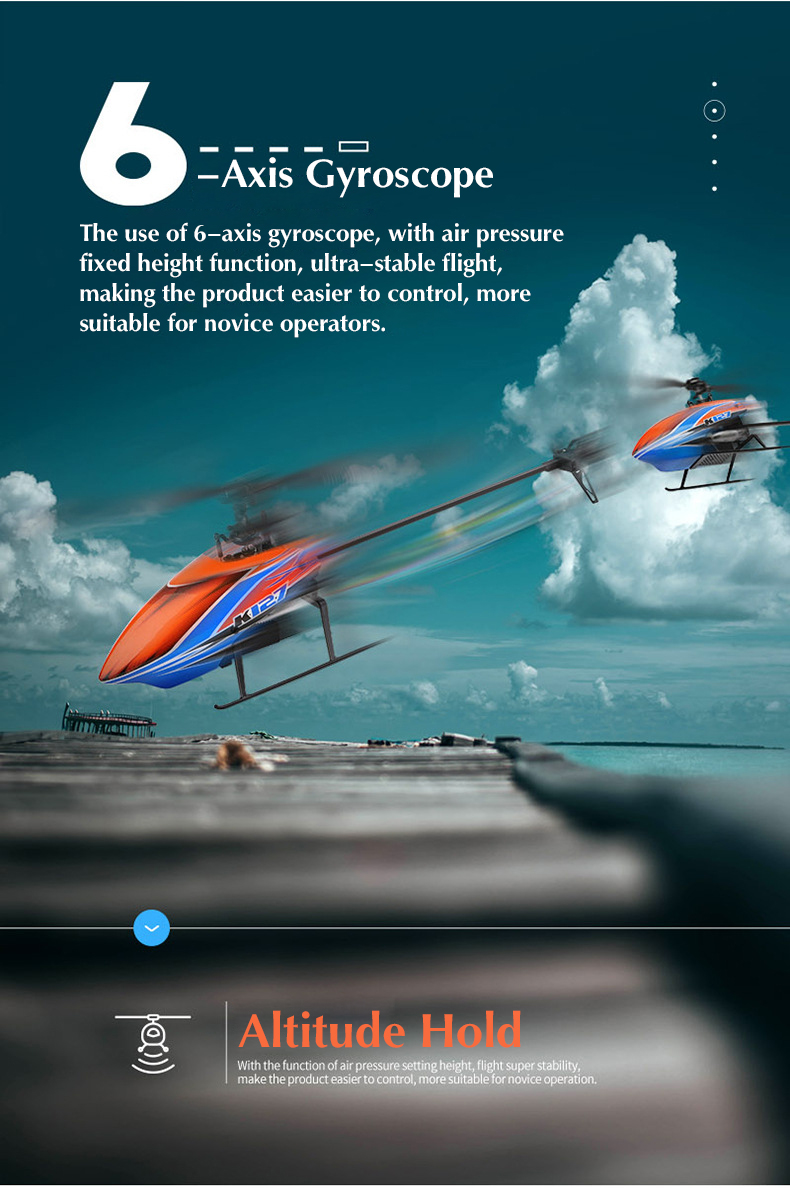 ホビーラジコン XK EAGLE K127 XK K127 Eagle 4CH RTF Beginner-Friendly RC Helicopter - Part