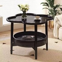 Mesa de Centro Moderna y Sencilla de Plástico Color Crema, Estante de Almacenamiento Móvil, Mueble Auxiliar Creativo para Esquina, Mesa de Noche para Sala de Estar o Dormitorio