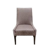 Chaise de salle à manger moderne en bois rembourrée à dossier haut avec tissu à motifs, pour usage commercial (restaurants, hôtels) et mobilier de salon