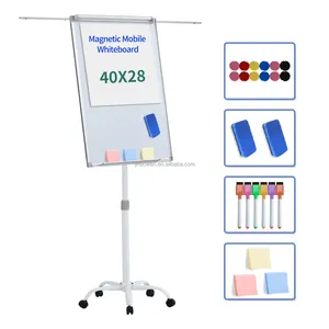 KBW Height Adjustable Movable Graffiti Drawing Magnetic Whiteboard Flip Chart Easel For Display Meeting Home Office Education