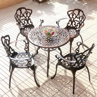 Ensemble de Table et chaises de Style européen, 3 pièces, mobilier d'extérieur, en fonte d'aluminium, de Patio, de bistrot, de café, de jardin Kd