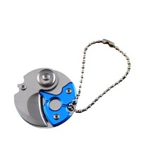 Outdoor mini-vouwmes multifunctioneel muntmes draagbaar sleutelhangermes roestvrijstalen metalen fruitmes