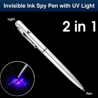 Stylo à bille Magic LED UV créatif avec encre invisible pour l'école/le bureau Stylo espion en plastique pour cadeaux
