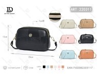 Borsa a Tracolla da Donna con Doppia Chiusura a Zip in Microfibra e Pelle Sintetica per Uso Quotidiano - Product Image 1