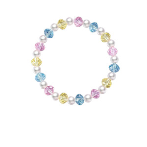 Colorful <b>Crystal</b> Imitation Pearl Beaded <b>Bracelet</b> Sweet Mixed Color Stretch Elastic <b>Women</b> Hand Jewelry - Product Image 5