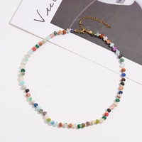 Collier multi-pierres précieuses 8mm perles colorées en pierre naturelle collier de pierres précieuses nouées à la main bijoux