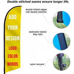 Nhà Máy Nhỏ Không Thấm Nước Ngoài Trời Bay Biểu Ngữ Khuyến Mãi Tùy Chỉnh In Giọt Nước Bãi Biển Cờ Với Chéo Cơ Sở Lông Đường Cong Cờ - Product Image 3