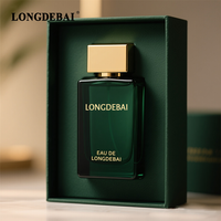Botellas de Perfume Rectangulares Personalizadas, Mate, Ecológicas, Reciclables, de 30ml, 50ml, 100ml, de Vidrio Transparente Verde con Caja de Empaque