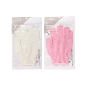 Lmltop Bath Gloves C070 Pink <b>Exfoliating</b> Scrubbing <b>Tool</b> Five Finger Single Pack - Product Image 3