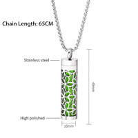 Diffuseur d'huiles essentielles en forme de pendentif, collier d'aromathérapie cylindrique en acier inoxydable, design de médaillon de style bohème